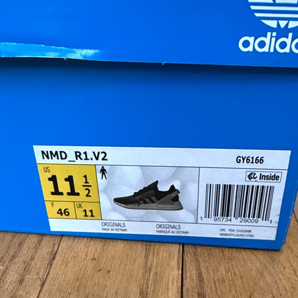 Adidas NMD_R1.V2 Black and Olive Sneakers - Picture 2 of 7